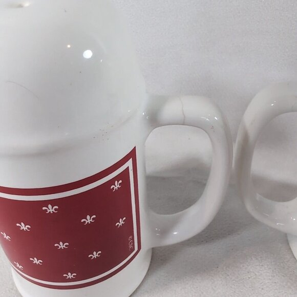 Campbell's Soup 1990 Kids Salt & Pepper Shaker Red White Vintage Ceramic - Picture 5 of 11